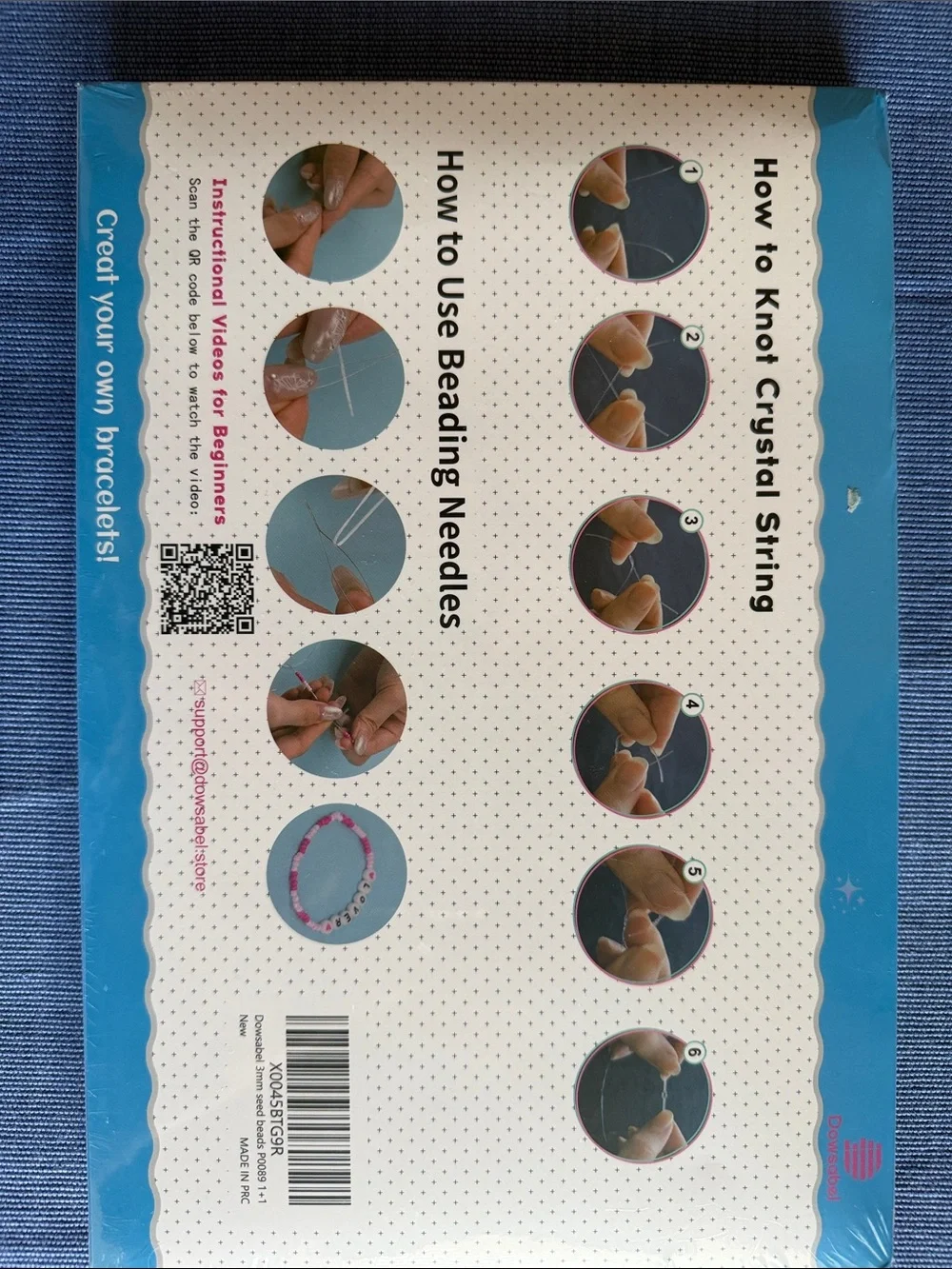 Beginners Kids Beaded Bracelet Kit - Multicolor & Pink Accent